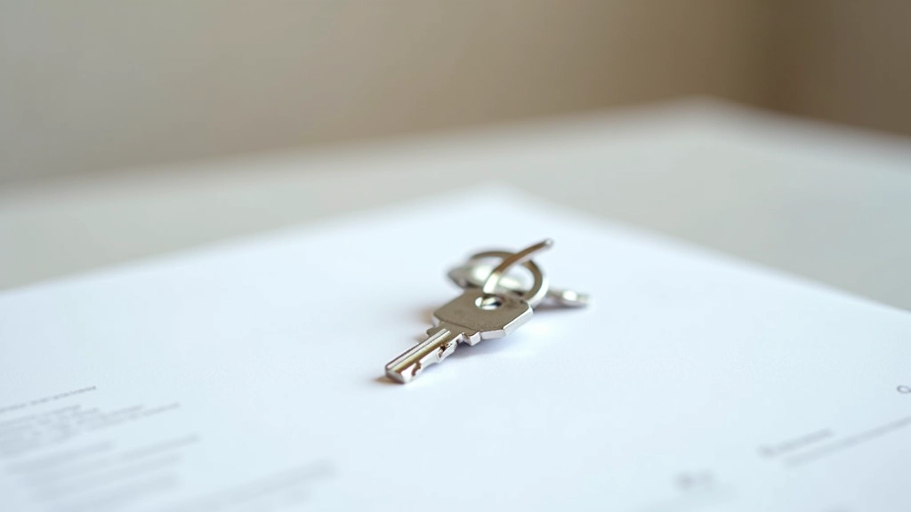 Clés d'appartement sur un dossier de contrat de bail