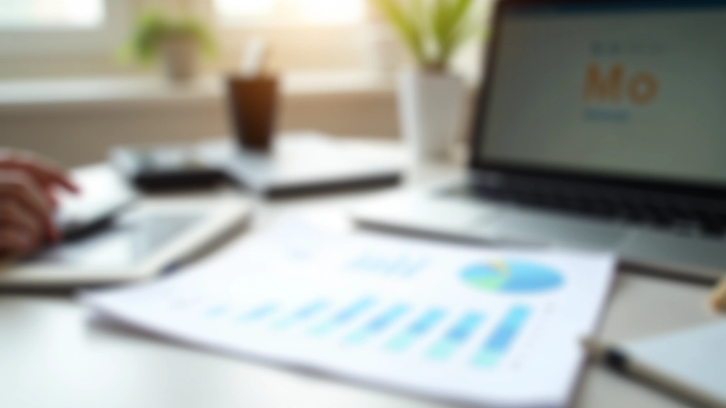 Bureau moderne avec documents d'analyse locative et calculatrices sur un bureau épuré