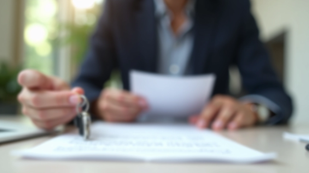 Agent immobilier présentant un contrat de location avec clés de maison