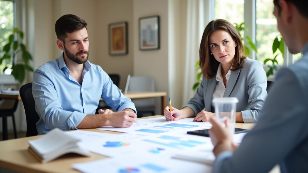 Équipe de consultants immobiliers analysant des données de marché locatif sur des graphiques et tableaux