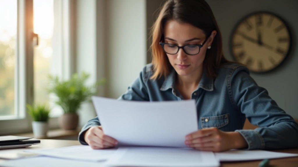 Locataire consultant des documents de bail dans un appartement moderne