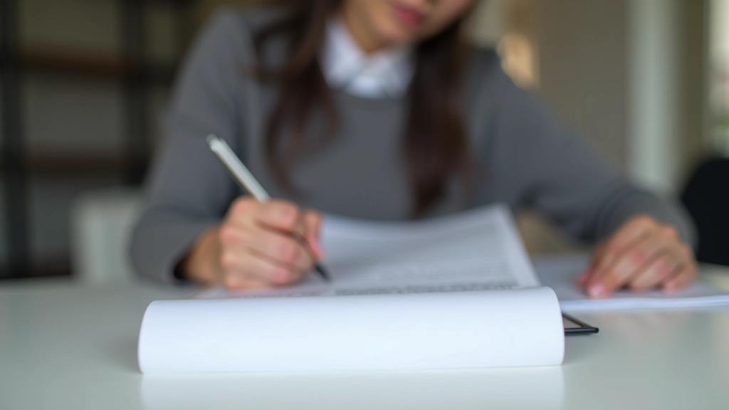 Document de location avec stylo et notes d'une locataire